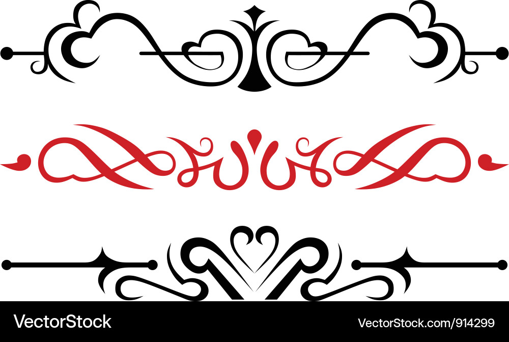 Set calligraphic design elements Royalty Free Vector Image