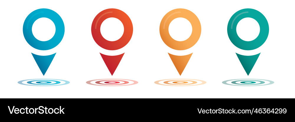Set color maping pin location 3d icons Set color maping pin location 3d icons vector image
