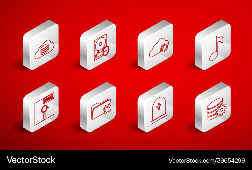 Set line setting database server hard disk drive Set line setting database server hard disk drive vector image