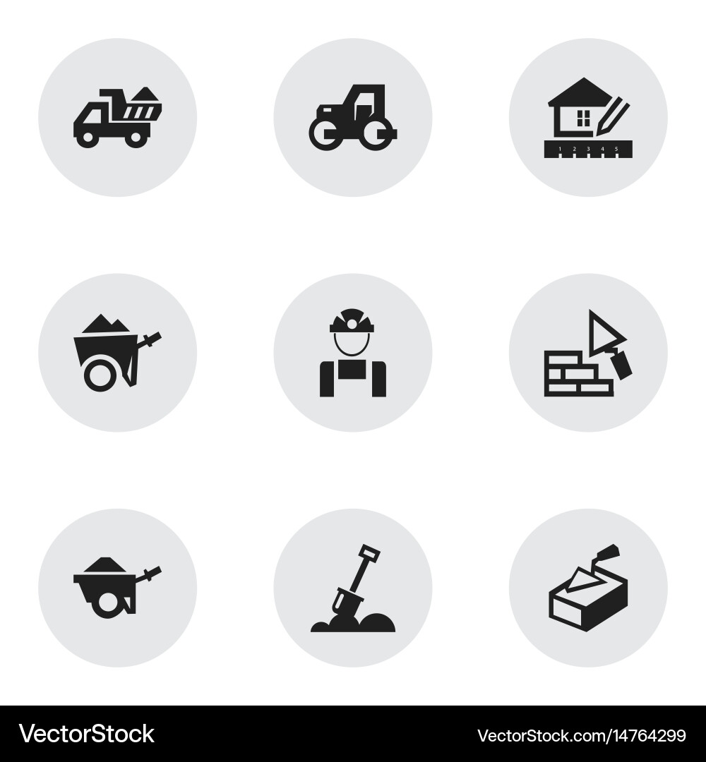 Set of 9 editable structure icons includes Vector Image