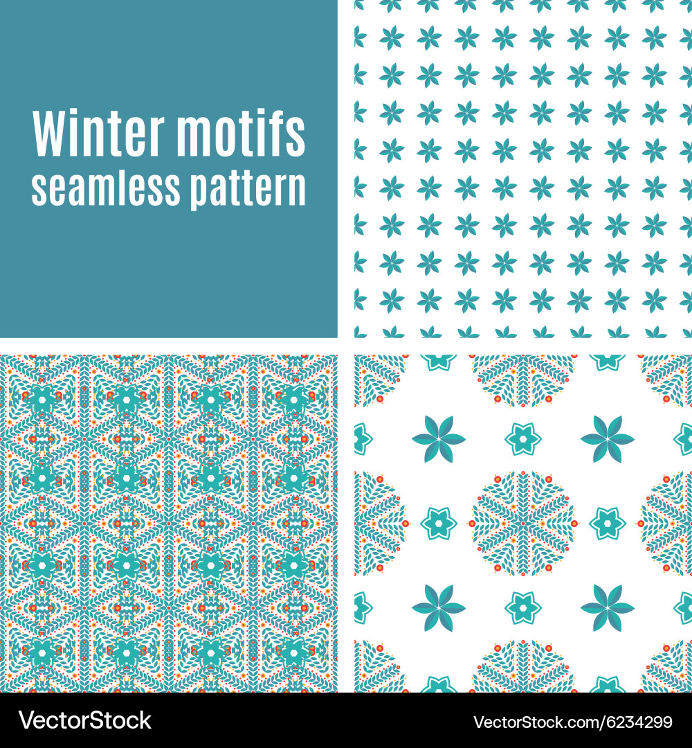 Set seamless pattern of snowflakes Vector Image