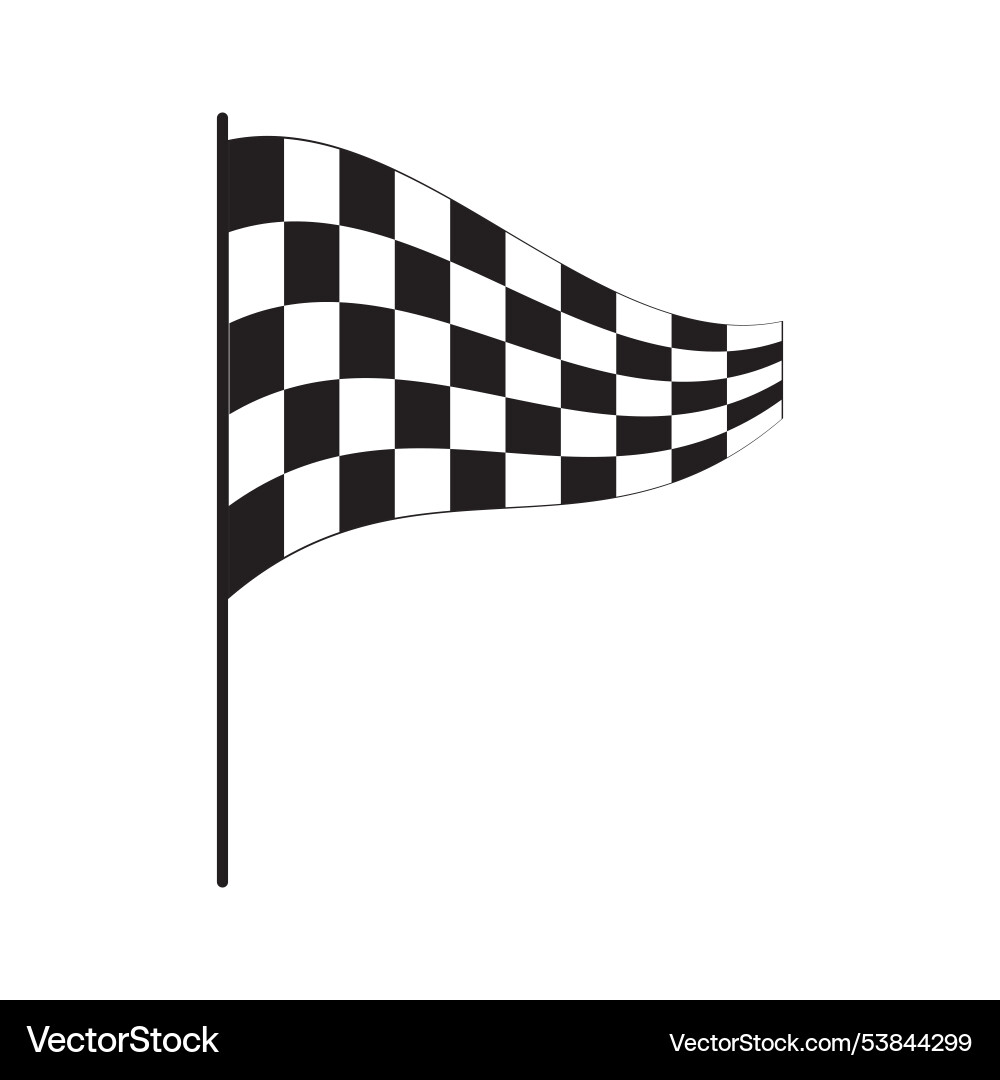 Winding race flag with checkered pattern start Winding race flag with checkered pattern start vector image