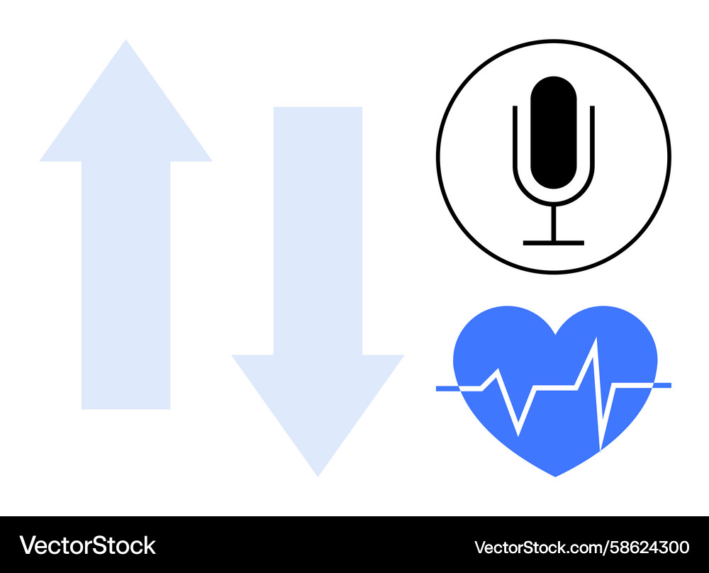 Audio Data Flow & Health Signals Vector Image