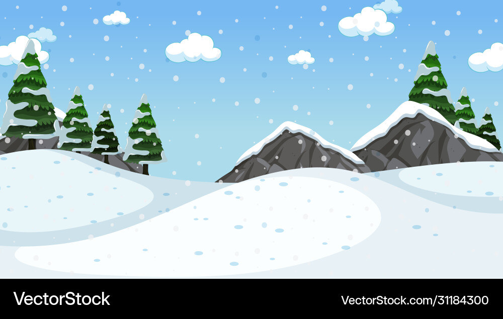 Background scene with snow in field Background scene with snow in field vector image