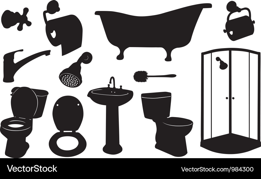Bathroom set Royalty Free Vector Image - VectorStock