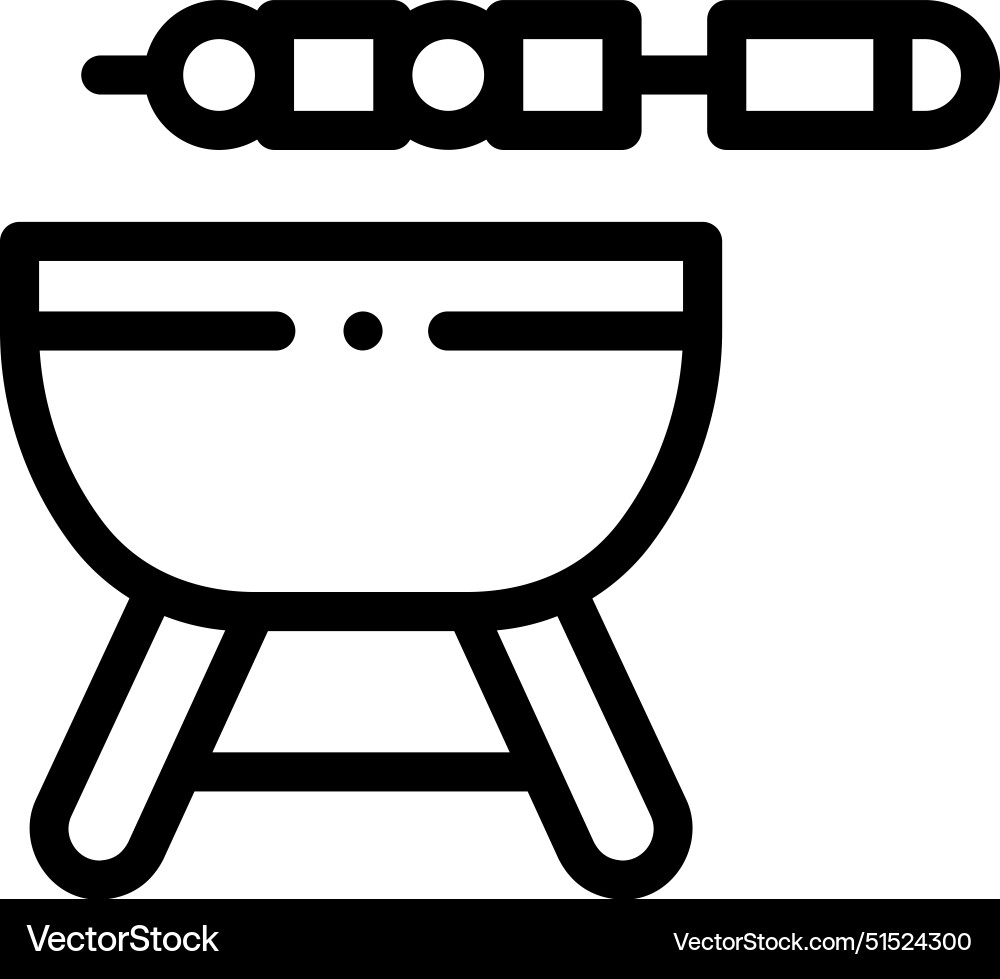 Bbq icon thin linear style design isolated Bbq icon thin linear style design isolated Vector Image