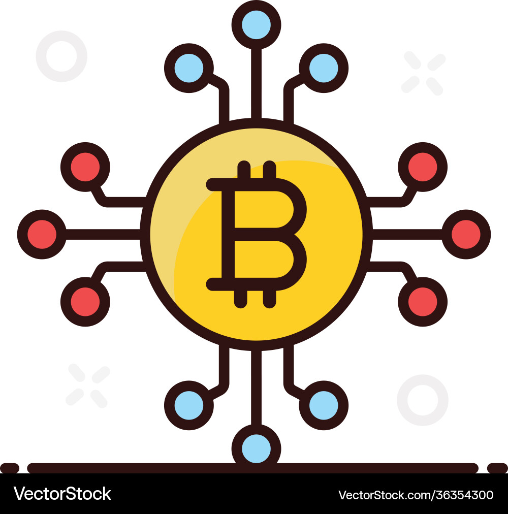Bitcoin network Vector Image