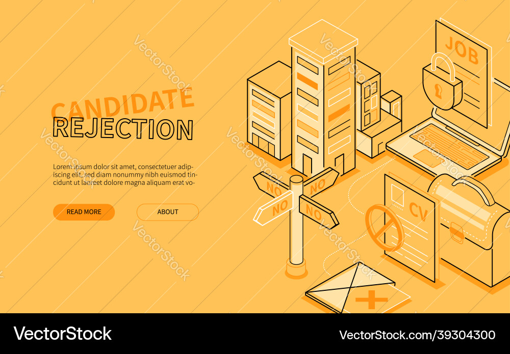 Candidate rejection - line design style isometric Vector Image