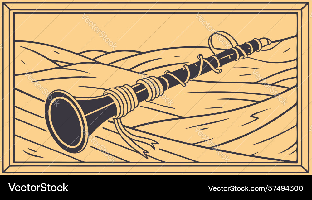 Clarinet on abstract linear pattern modern art vector image
