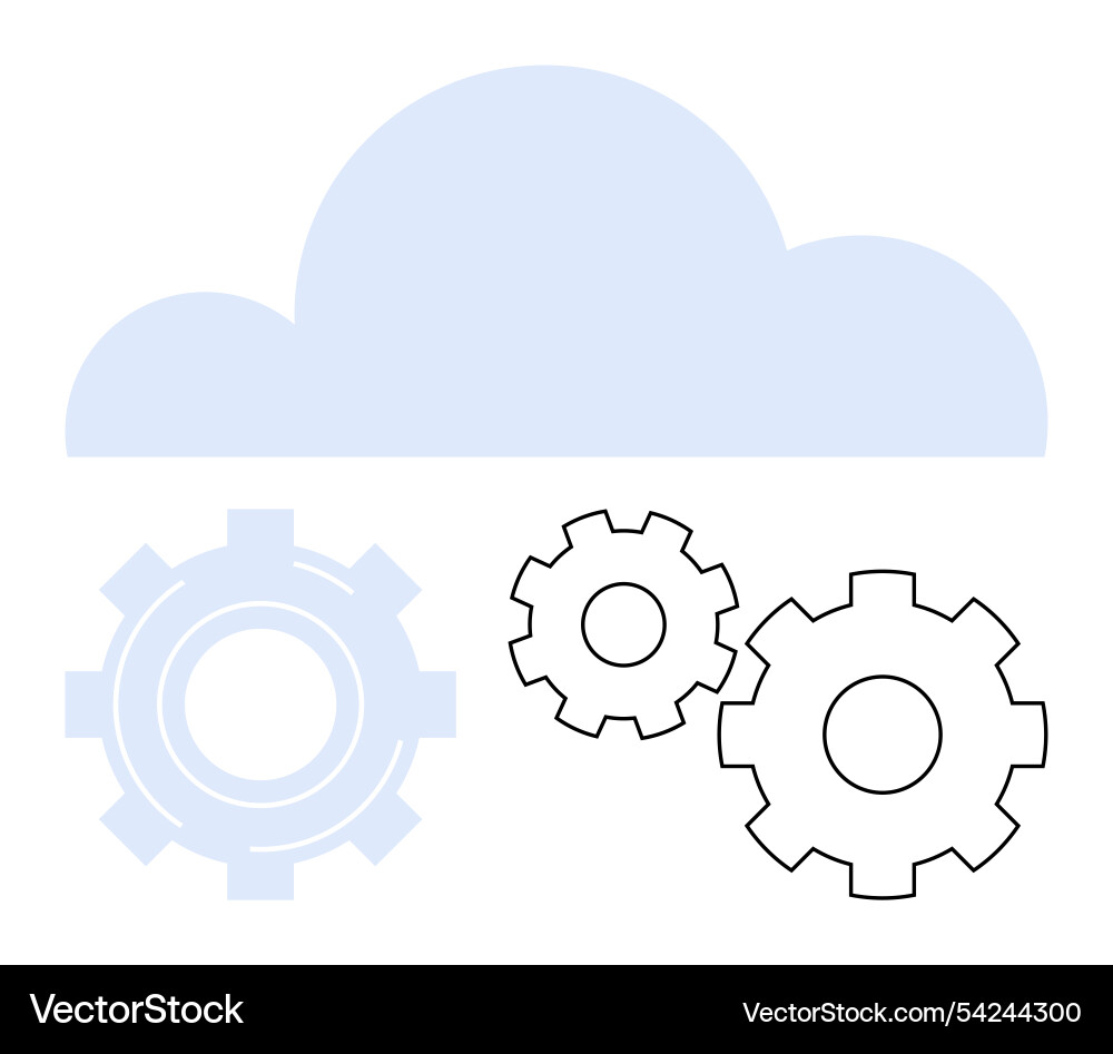 Cloud computing integration with gear mechanisms Vector Image