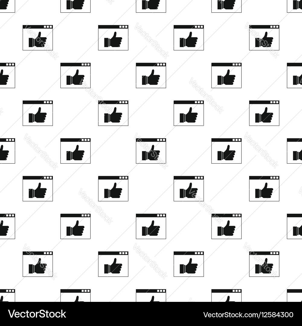 Computer monitor with like button pattern Vector Image
