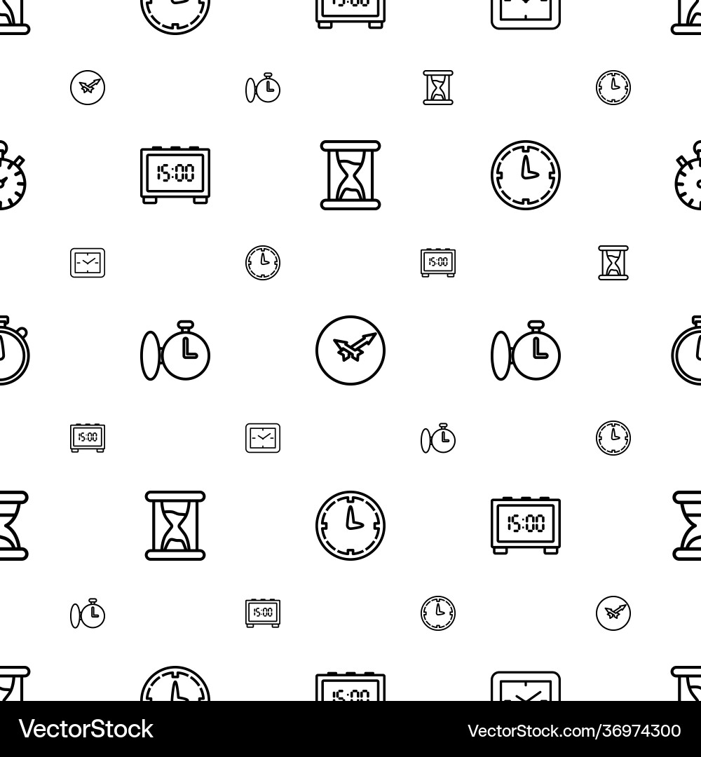 Countdown icons pattern seamless white background Countdown icons pattern seamless white background Vector Image