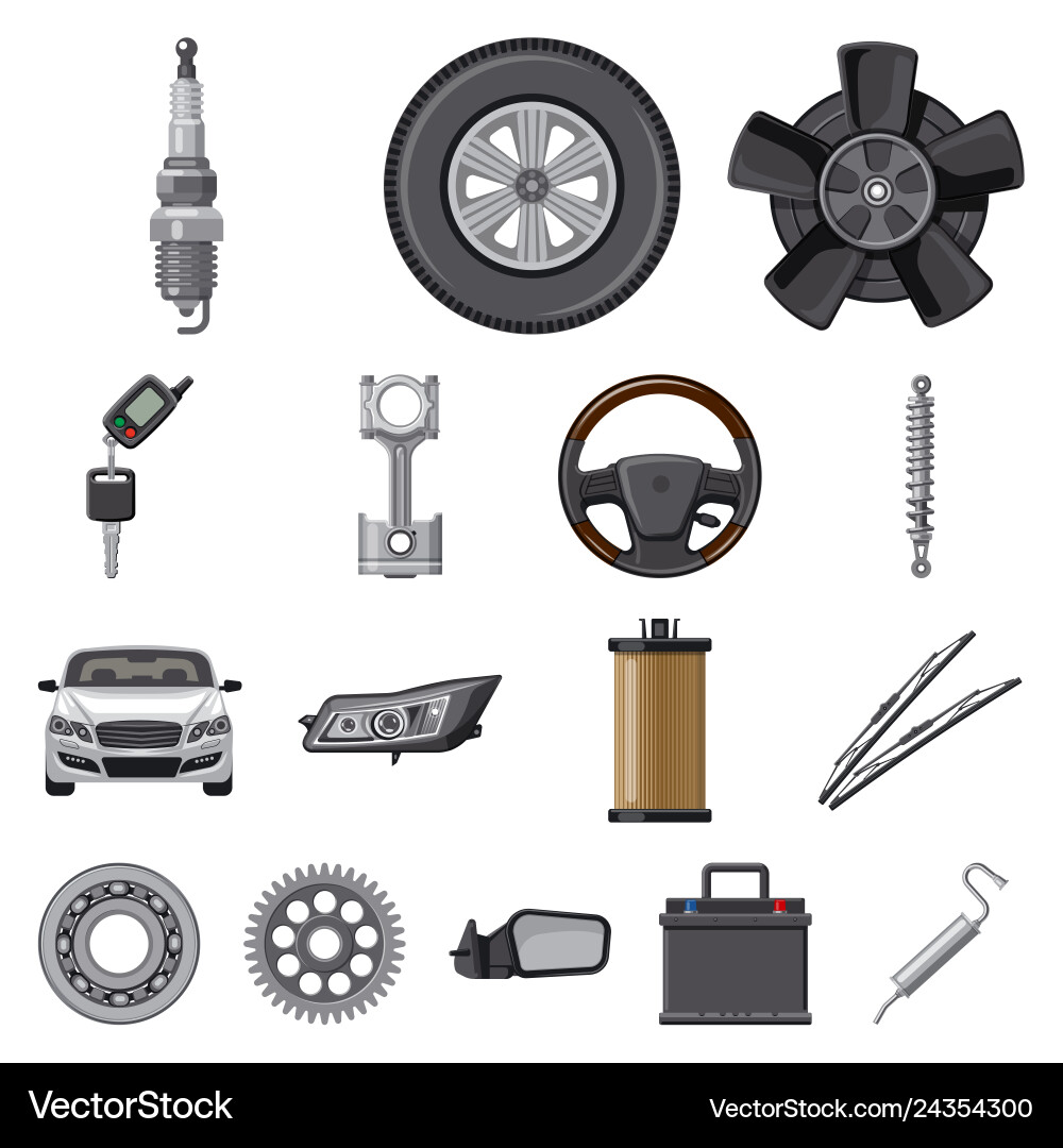 Design of auto and part icon set Design of auto and part icon set vector image