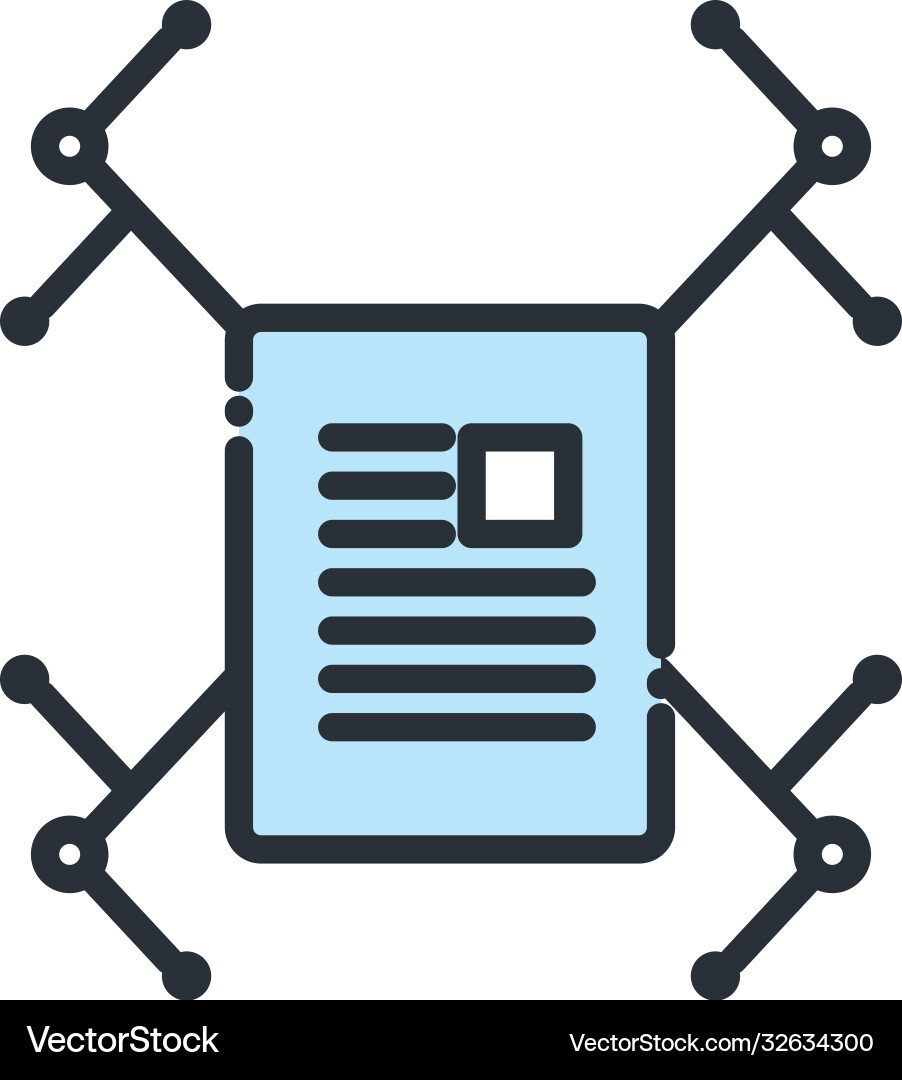 Document line and fill style icon design vector image