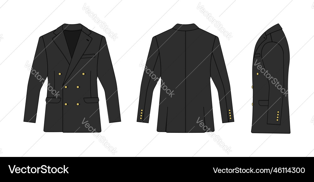 Doppelte Brustanzugjacke mit Seite Doppelte Brustanzugjacke mit Seite vektorbild
