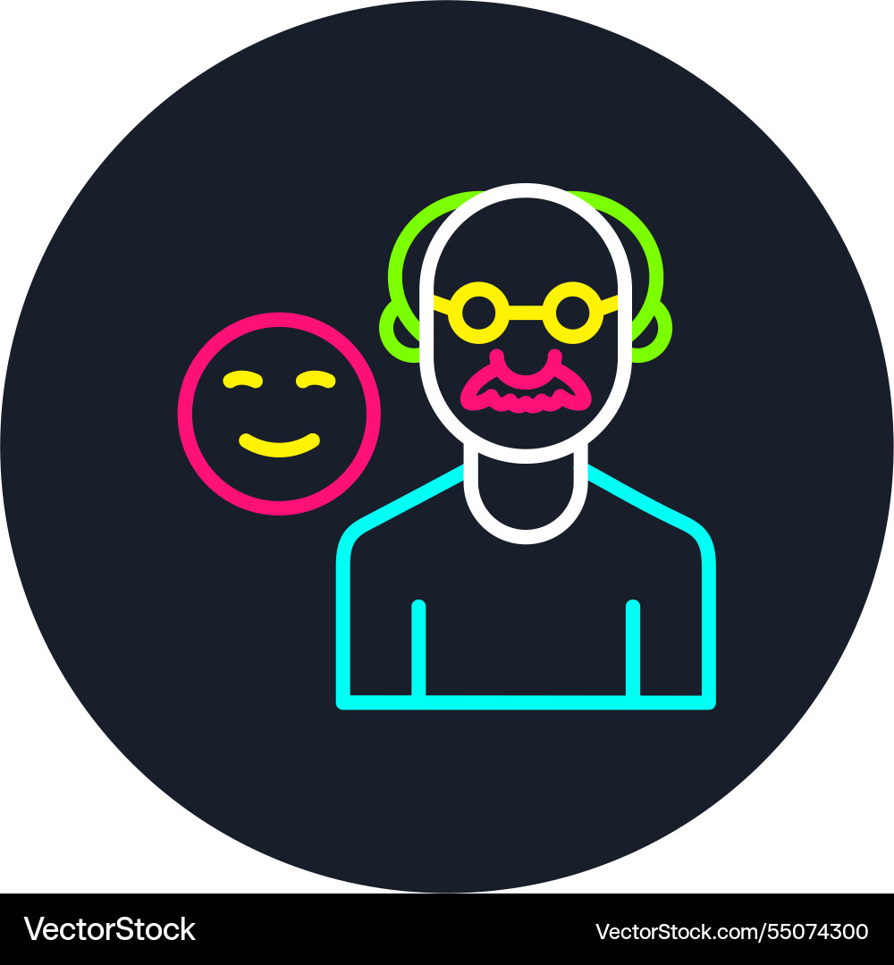 Emotionally stable line multi color icon Vector Image