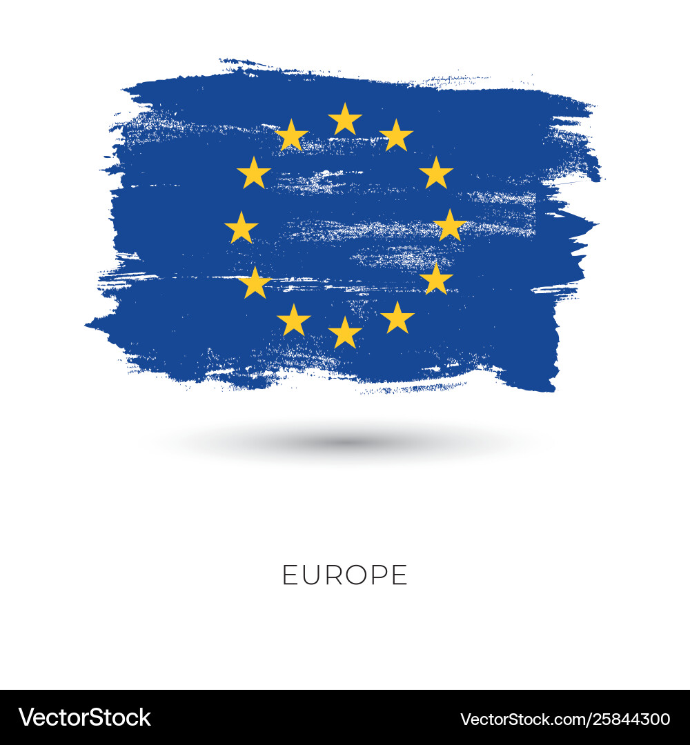 Europe colorful brush strokes painted national Europe colorful brush strokes painted national vector image