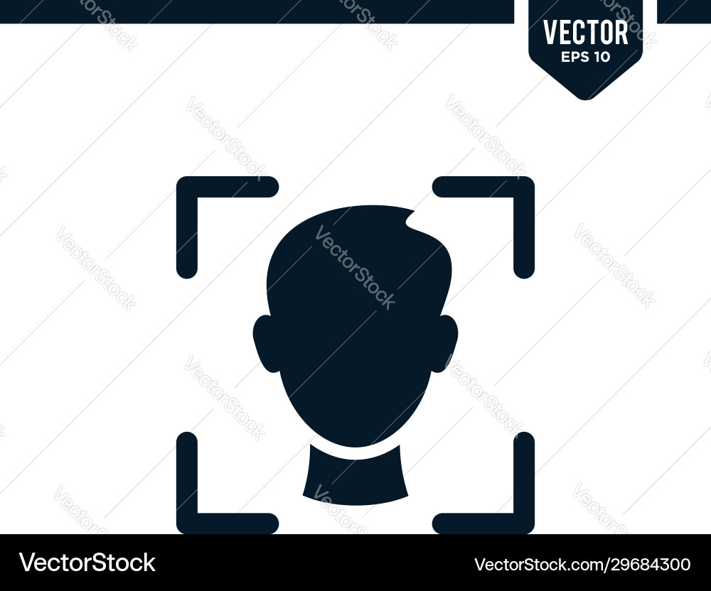 Face recognition or detection icon Face recognition or detection icon Vector Image