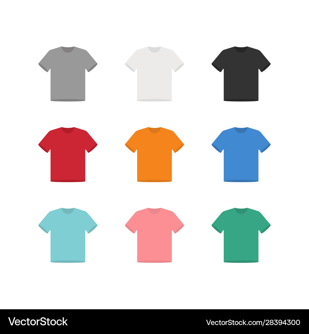 Flaches T-Shirt mock up Set Hemd Design Flaches T-Shirt mock up Set Hemd Design Vektorbild