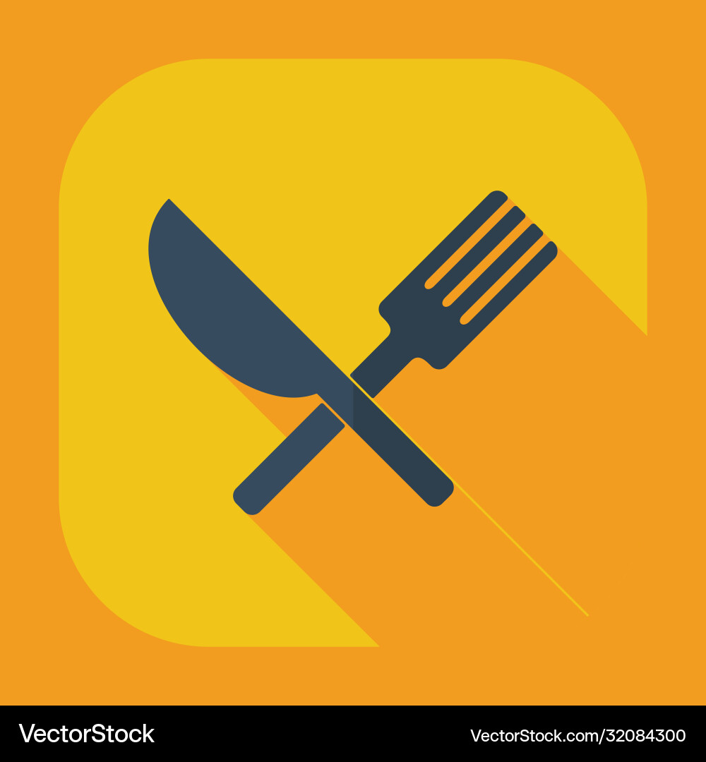 Flat modern design with shadow icons tableware vector image