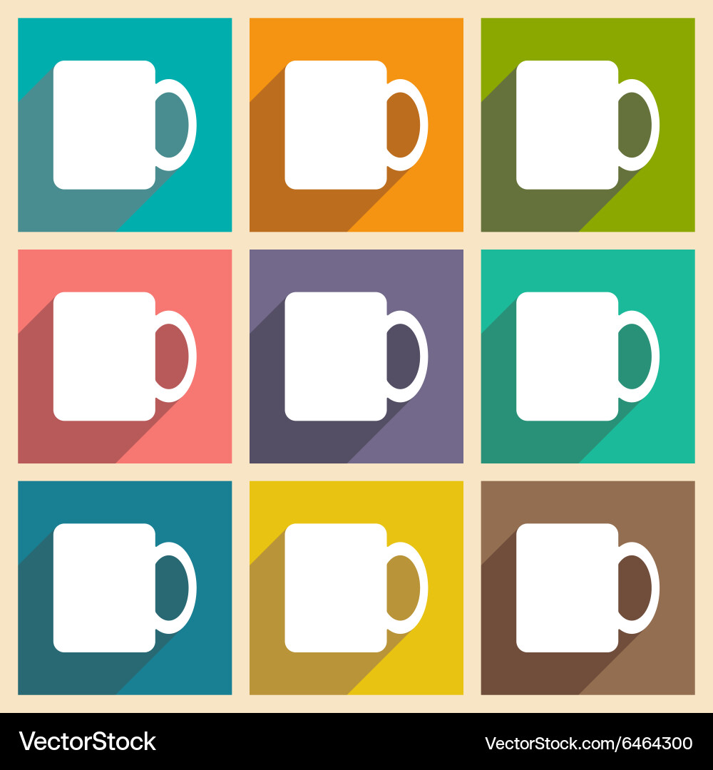 Flat with shadow concept and mobile application vector image