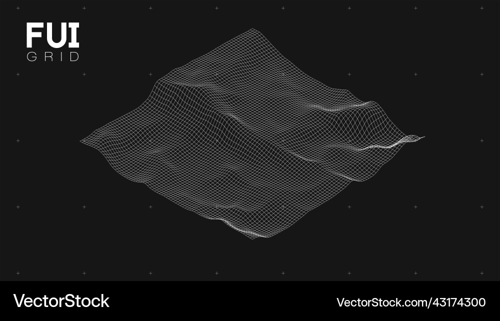 Fui gui 3d landscape scan grid abstract Fui gui 3d landscape scan grid abstract vector image
