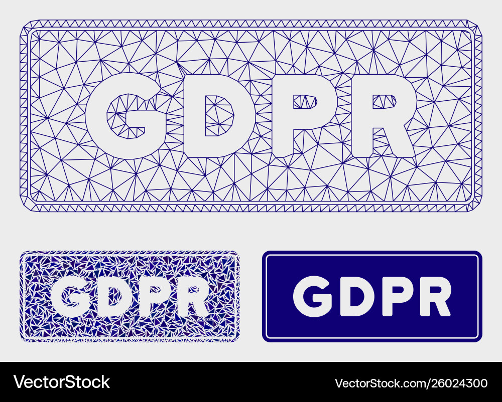 Gdpr rectangle mesh carcass model Gdpr rectangle mesh carcass model vector image