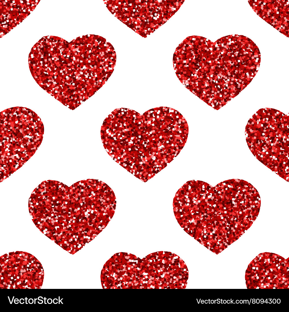 Glitter heart seamless pattern Vector Image