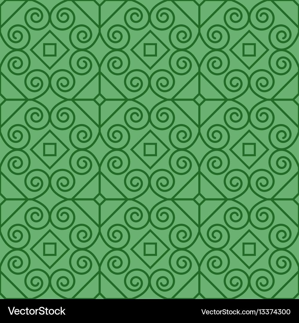 Green pattern with linear swirls vector image