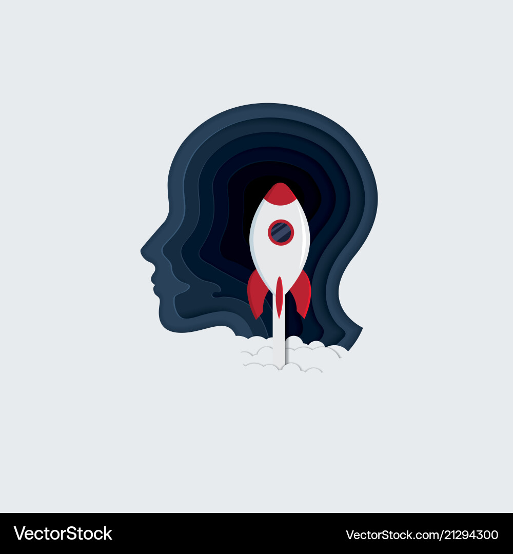 Head of a man and layers in the form Vector Image