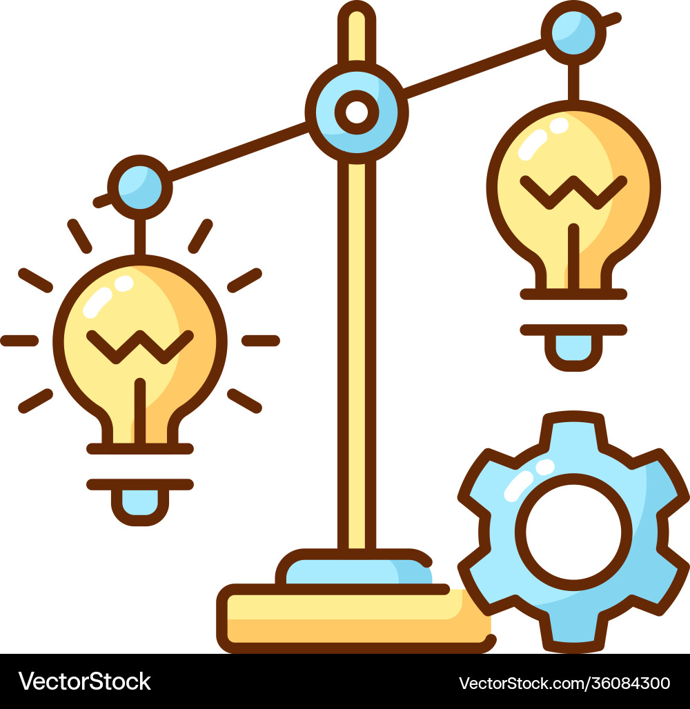 Idea prioritization rgb color icon Idea prioritization rgb color icon vector image