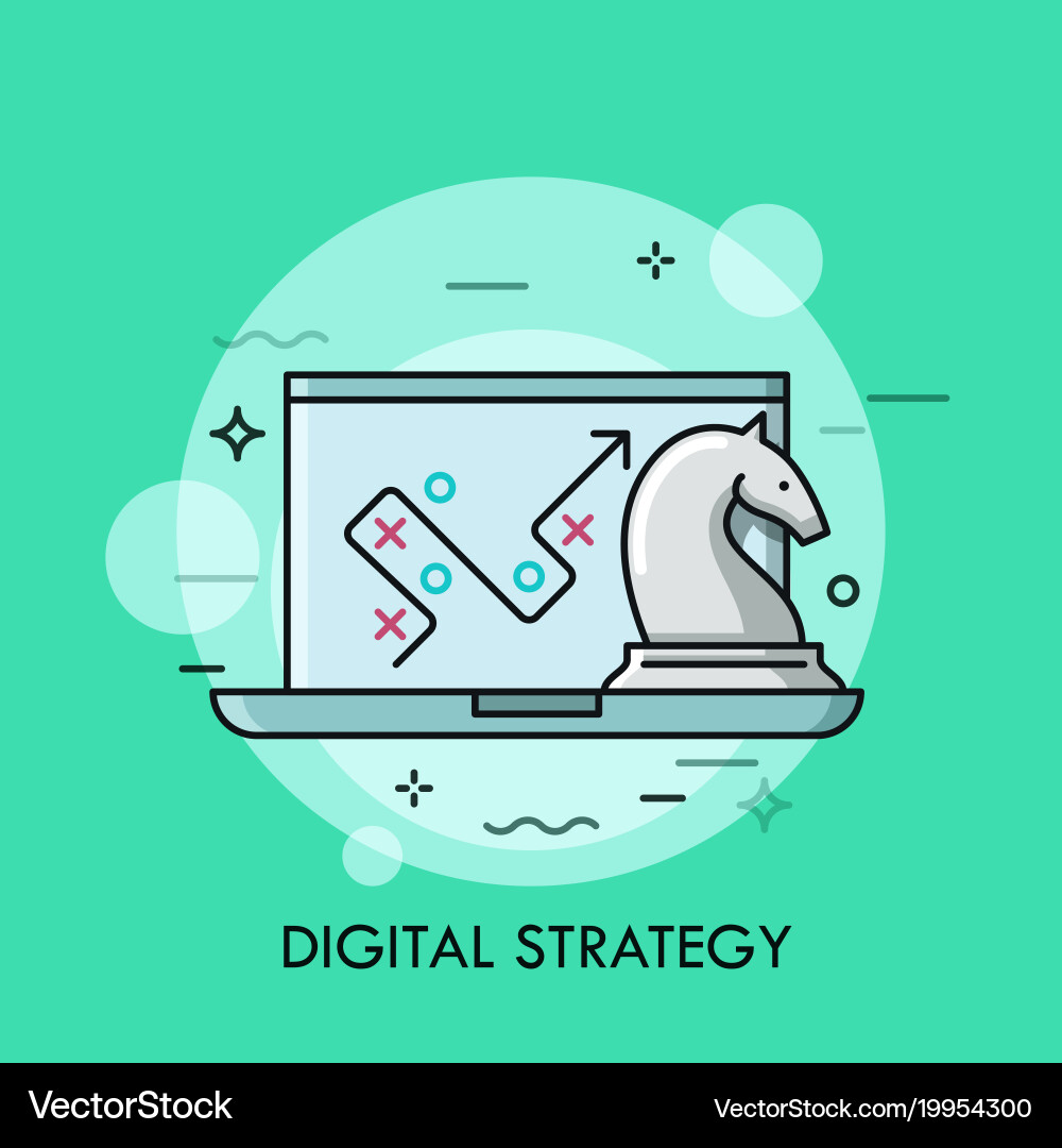 Laptop with map path or route on screen vector image