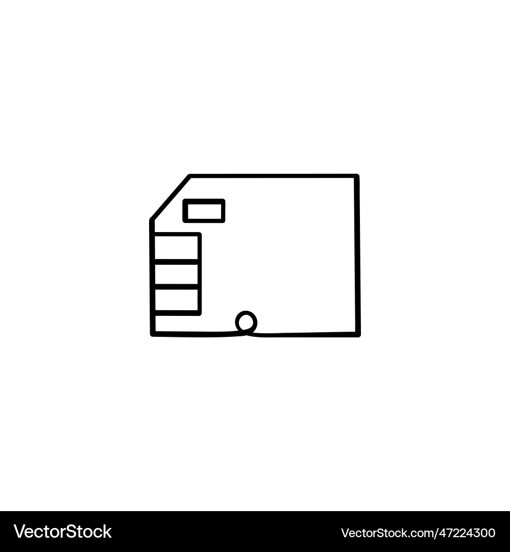 Memory card line style icon design Vector Image