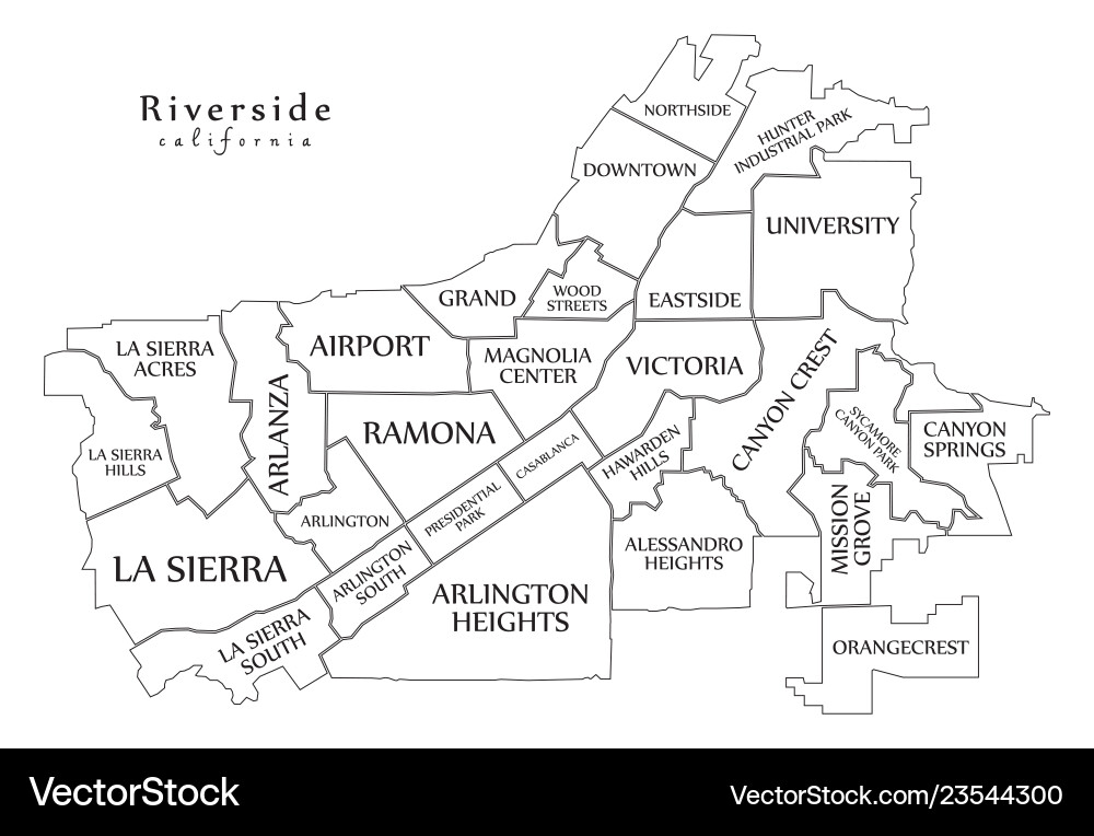 Modern city map - riverside california Modern city map - riverside california vector image