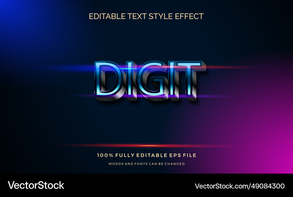 Modern editable text style effect gradient color Modern editable text style effect gradient color vector image