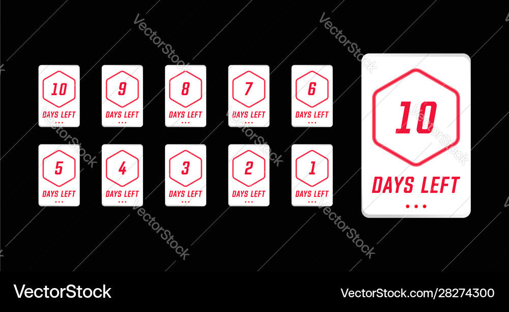 Number days left countdown in simple modern card vector image