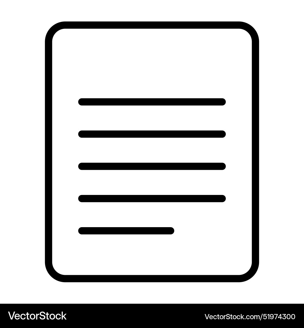 Paper data file document icon in thin line style vector image