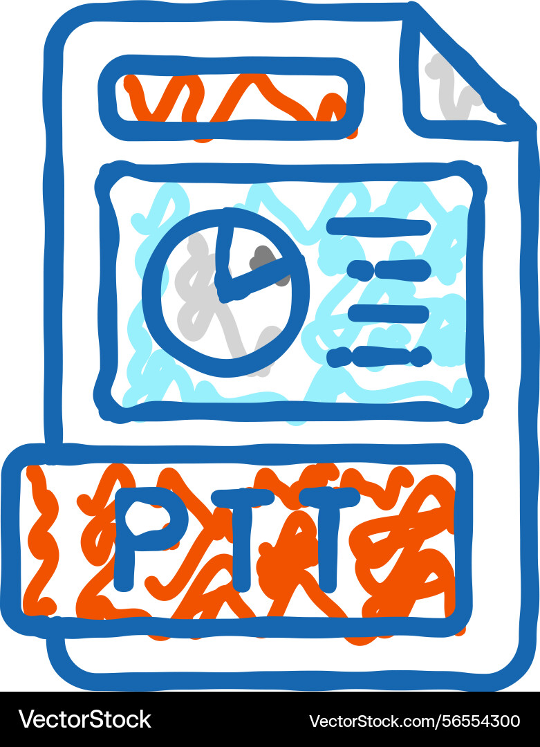 Ppt file format document icon doodle Ppt file format document icon doodle vector image