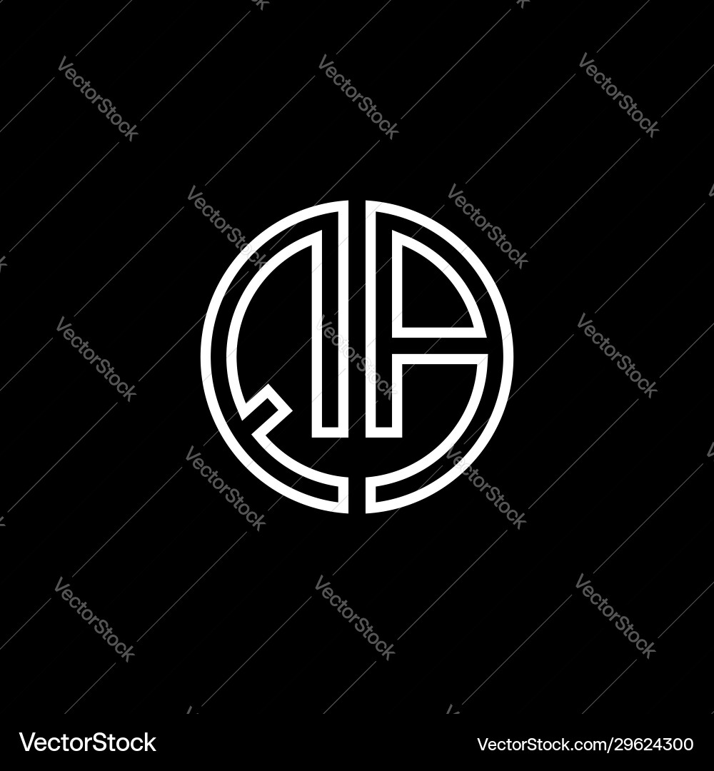 Qa monogram logo circle ribbon style outline Vector Image