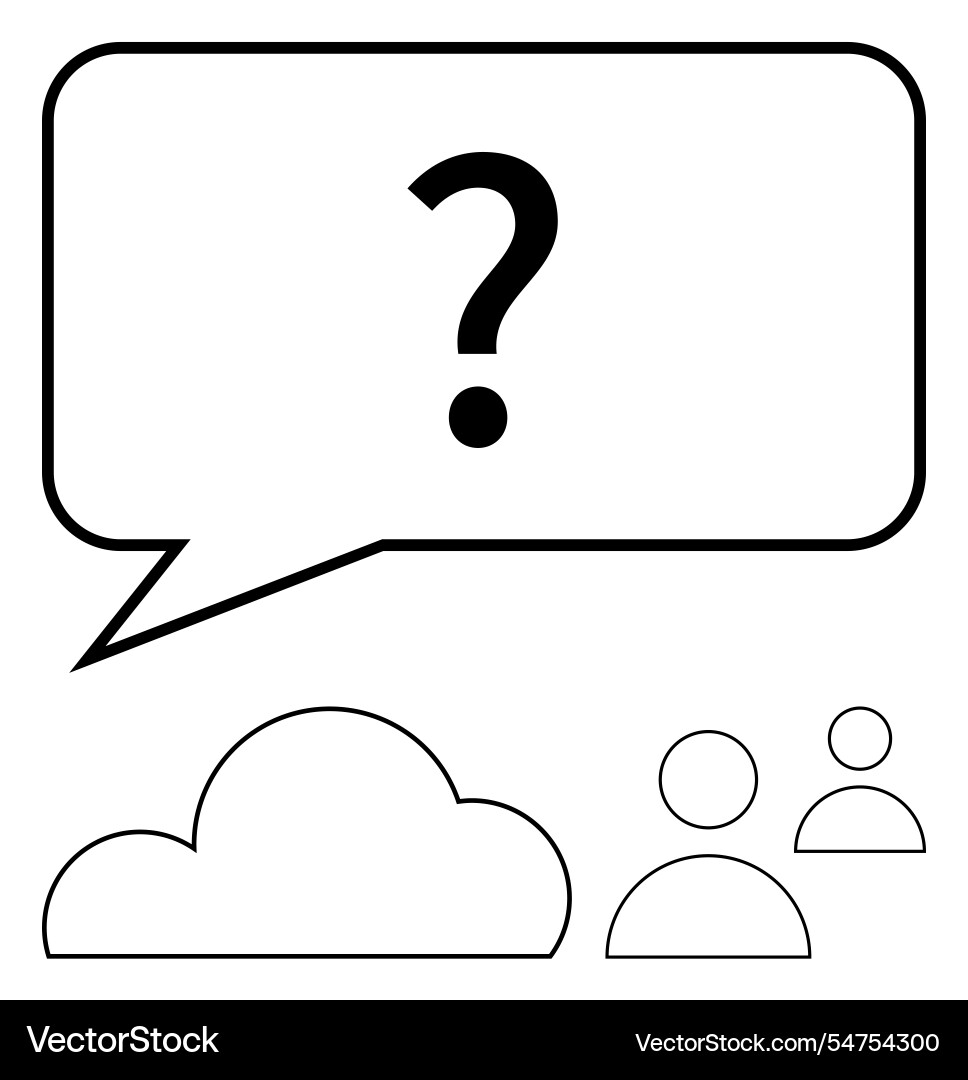 Question mark in speech bubble with cloud Question mark in speech bubble with cloud vector image