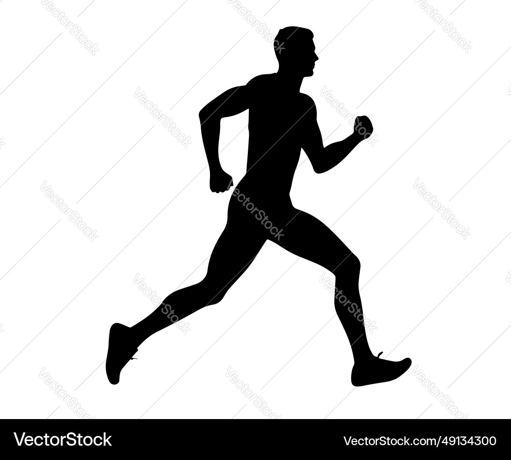 Runner silhouette isolated sprinting Vector Image