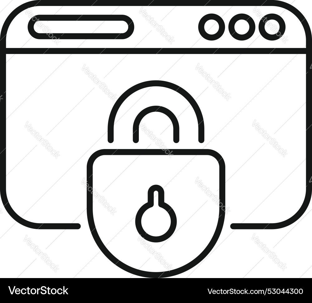 Secure website with padlock protecting user data vector image