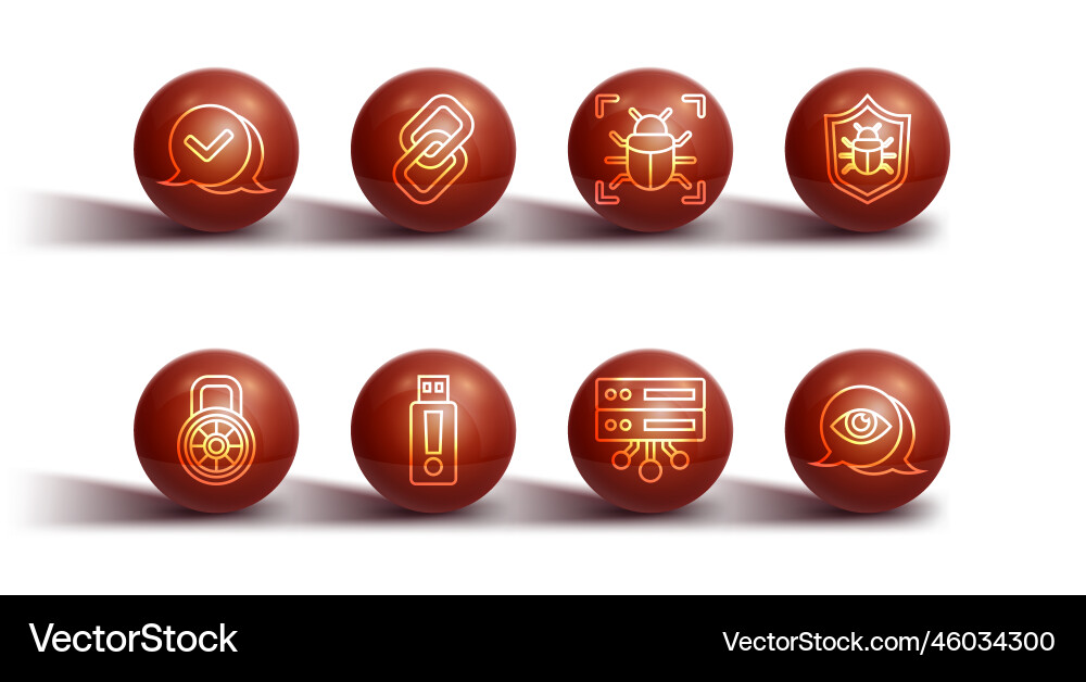 Set line check mark in speech bubble safe Set line check mark in speech bubble safe vector image