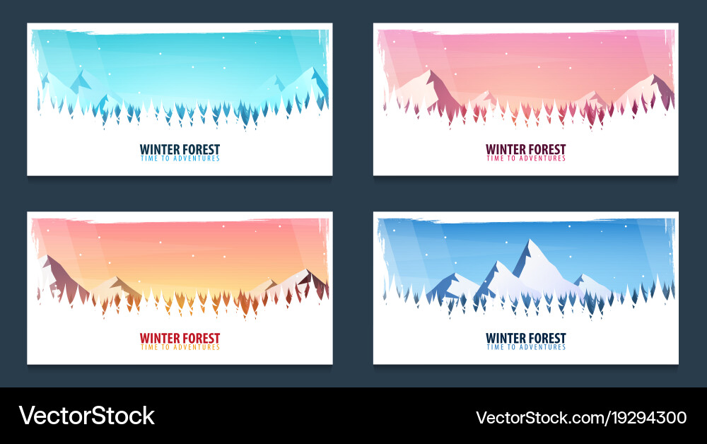 Set nature landscape backgrounds Vector Image