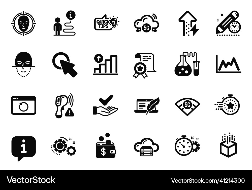 Set of science icons related to click here Set of science icons related to click here vector image