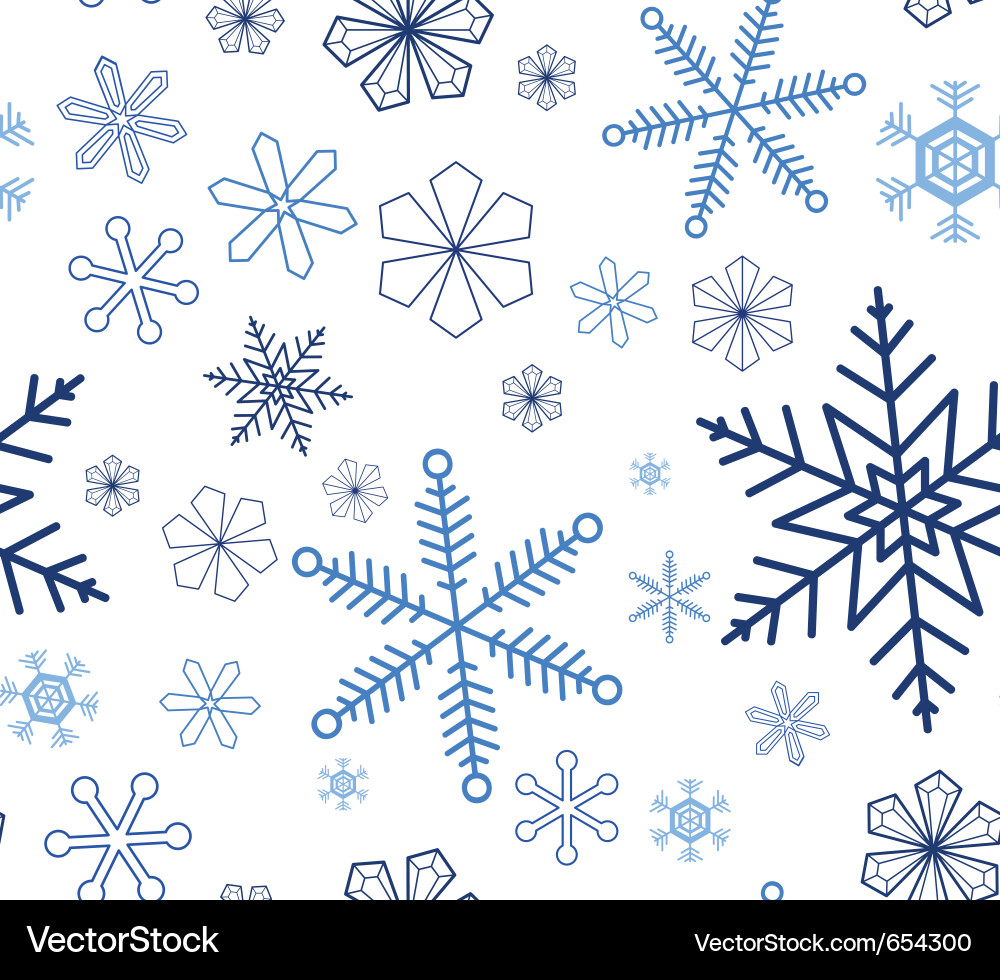 Snowflake seamless background vector image
