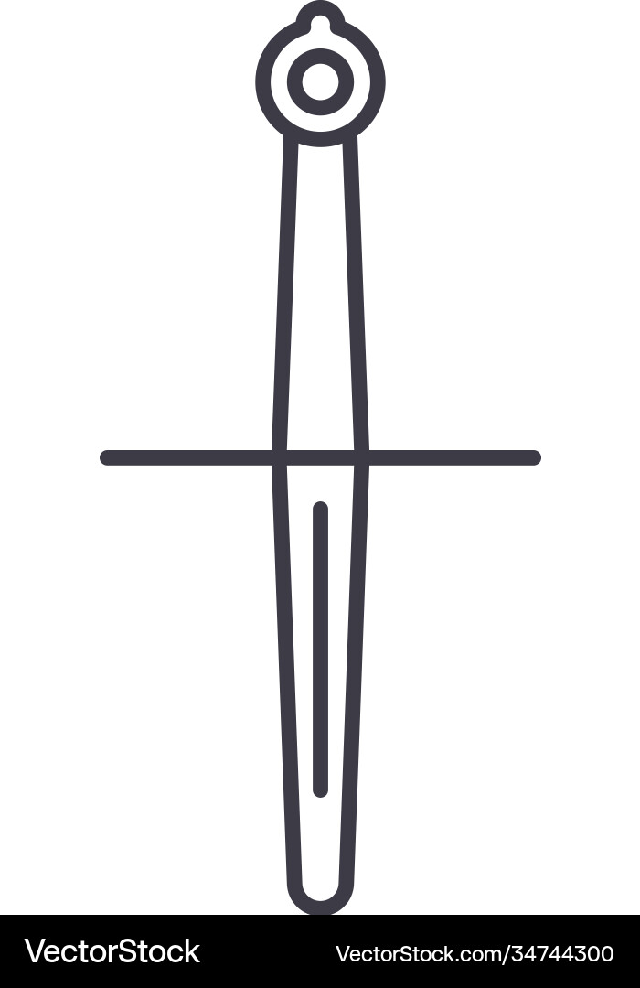 Sword icon linear isolated thin Sword icon linear isolated thin Vector Image