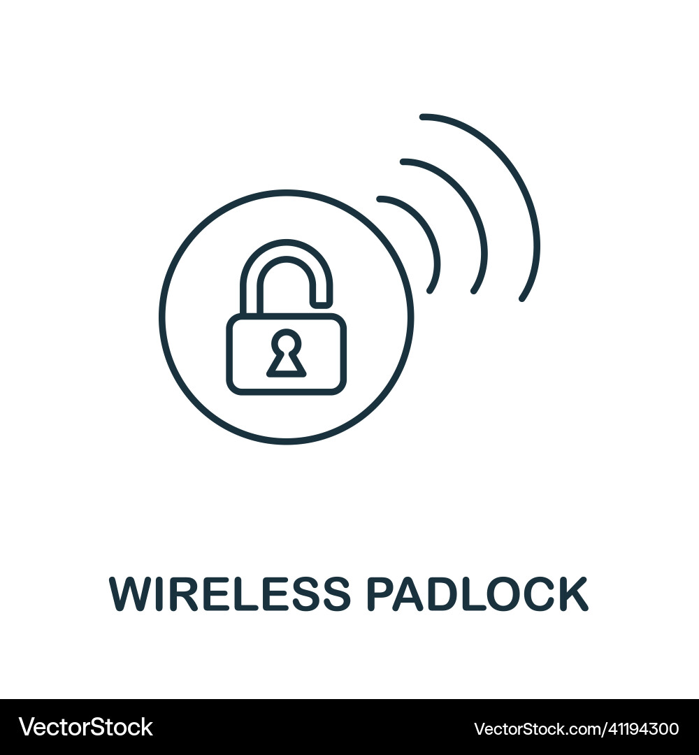 Wireless padlock icon line element from internet vector image