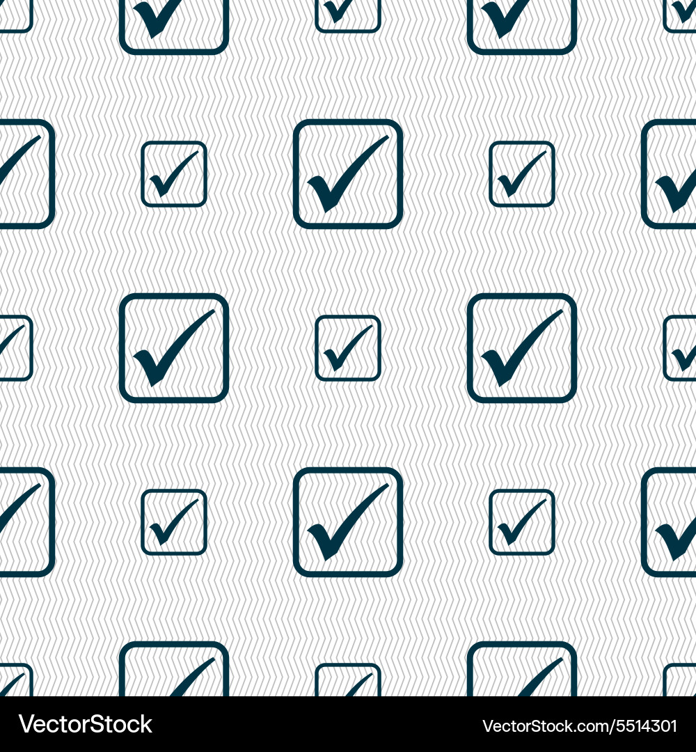 A check mark icon sign seamless pattern vector image