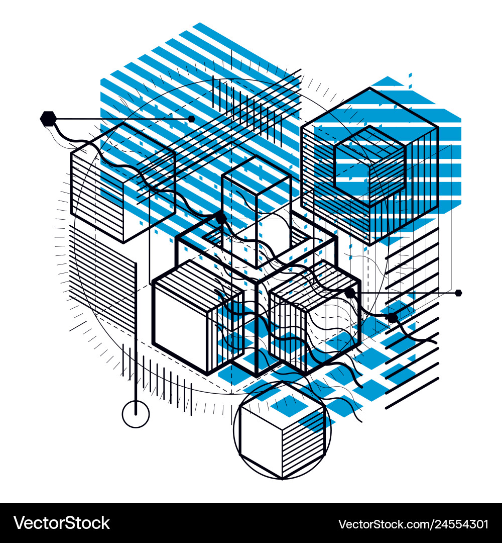 Abstract background with isometric elements Abstract background with isometric elements Vector Image